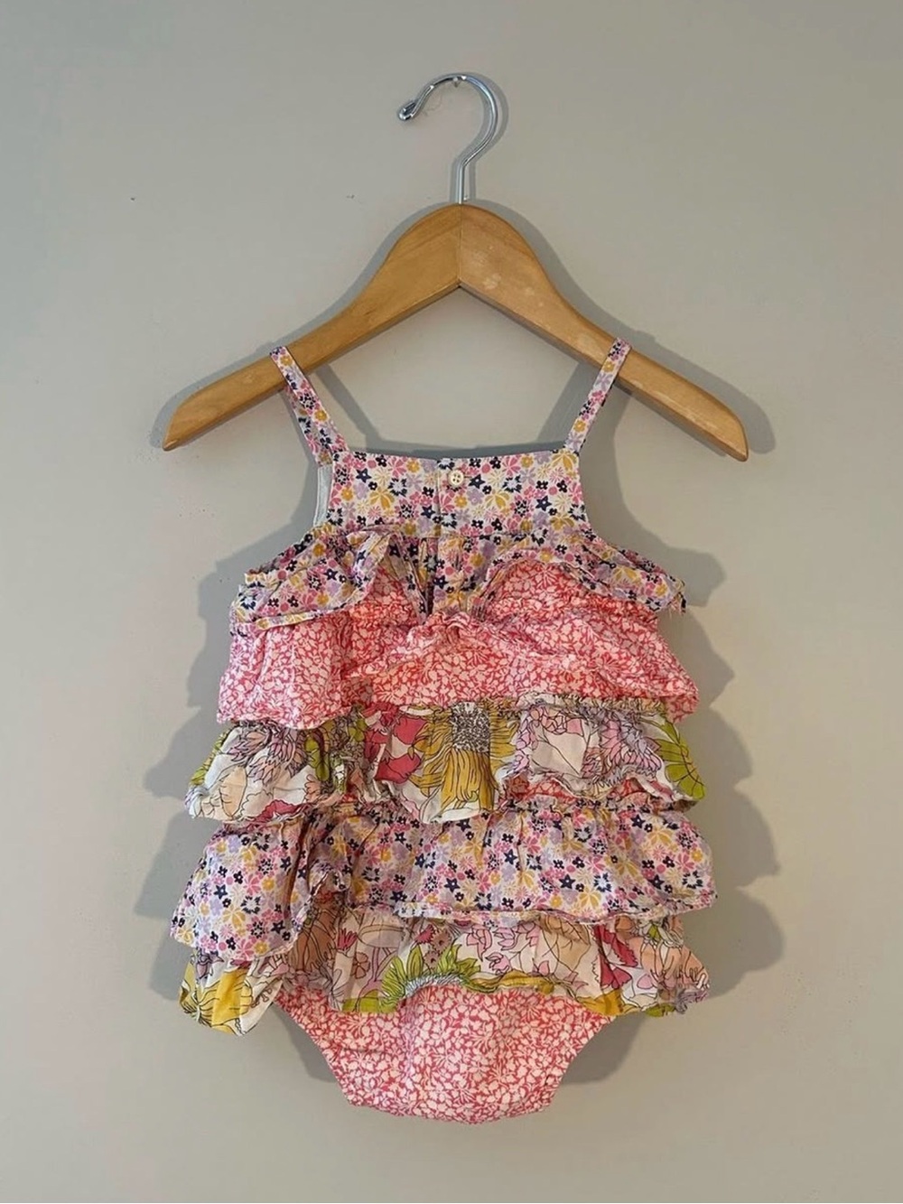 $21 ADD ON Liberty of‎ London Romper 24M Floral Ruffle Butt zara janie and jack